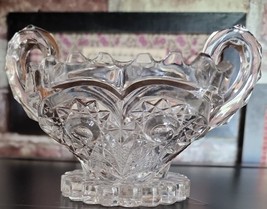 Vintage ~ Clear Cut Glass ~ Square Candy Dish ~ Heart w/Star Pattern ~ H... - $50.00