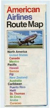 American Airlines Route Map North America Pacific Caribbean 1970 - £10.89 GBP