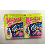 SET OF 2 NEW CRAYOLA NEON XTREME COLORING 15 NEON PAGES/4 XTREME MARKERS - £15.81 GBP