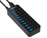 SABRENT 10 Port 60W USB 3.0 Hub with Individual Power Switches and LEDs ... - £69.87 GBP