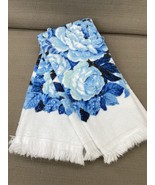 Vintage Cannon Hand Towels – White with Blue Floral Print – Set of 2 NOS... - $32.48 CAD