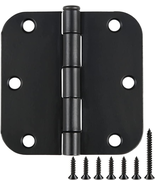 30 Pack Rounded Matte Black Door Hinges 3.5 Inch 5/8&quot; Radius Interior 3 ... - $34.57