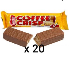 20 x Coffee Crisp Chocolate Candy Bar Nestle Canadian 50g each Free Shipping - $40.64