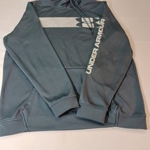 Under Armour Coldgear Hoodie Gray Pullover Sweatshirt Men's Small Loose Size XL image 12