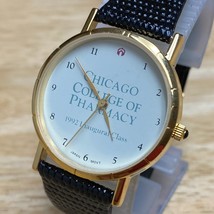 VTG Chicago College Of Pharmacy 1992 Class Gold Tone Analog Quartz Watch~New Bat - £14.82 GBP