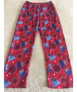 Cambridge Classics Boys Red Blue Basketball Fleece Long Pajama Pants 7 - £4.64 GBP