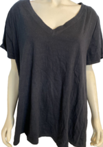 One A Woman Black V Neck Short Sleeve T Shirt Size 3x - £11.38 GBP