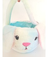 Easter Basket Plush Bunny Tote Handle Fabric Lined Bucket Gift Tie Dye F... - £10.87 GBP