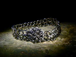 Haunted Rare SILVER DRAGON Antique Sterling Silver Bracelet by izida - $313.00
