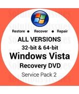 Windows Vista All Edition 32 &amp; 64 Bit Recovery Reinstall Restore DVD Dis... - $14.99