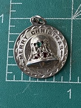 VINTAGE STERLING SILVER DISC MERRY CHRISTMAS CHARM -  LOVE JIMMY 12-25-1970 - £9.50 GBP