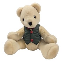 Applause Plush Welcome Friends Jointed Teddy Bear Vest Bowtie #21393 1988 13&quot; - £11.11 GBP