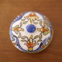 Antique Quimper Rouen French Faience Pottery Floral Small Replacement Li... - $24.99