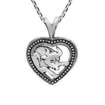 Unique Zodiac Sign “Taurus” Heart Frame Sterling Silver Necklace - £12.73 GBP