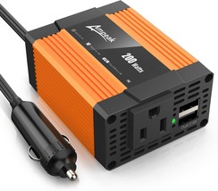 Car Power Inverter Ampeak 200W 4.8A Dual Usb Ports Ac Outlet Dc 12V To Ac 110 - $37.94