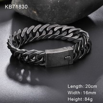 Etro black bracelet men cuban stainless steel chain wide bracelets male fashion jewelry thumb200
