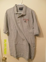 NCC Apparel Shirt Polo Gray Florida State Seminoles Logo Large Short Sleeve - £18.08 GBP