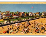 Bathing Beach and Board Walk Ocean Grove New Jersey NJ Linen Postcard N21 - £2.33 GBP