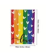 Pride Garden Flag Rainbow Hearts Love Double Sided Outside Decor - $12.00