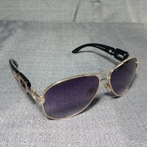 ELLE Womens Gold Link Sunglasses Black Frame, Gray / Purple Gradient Lenses - $19.95