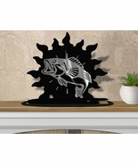 15.5in W Fishing Theme Sunrise Shelf or Mantel Clock - Jumping Bass - €93,35 EUR