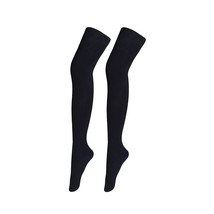 Women Extra Long Thigh High Socks Cotton Over The Knee Socks (1 Pair-Bla... - £15.68 GBP