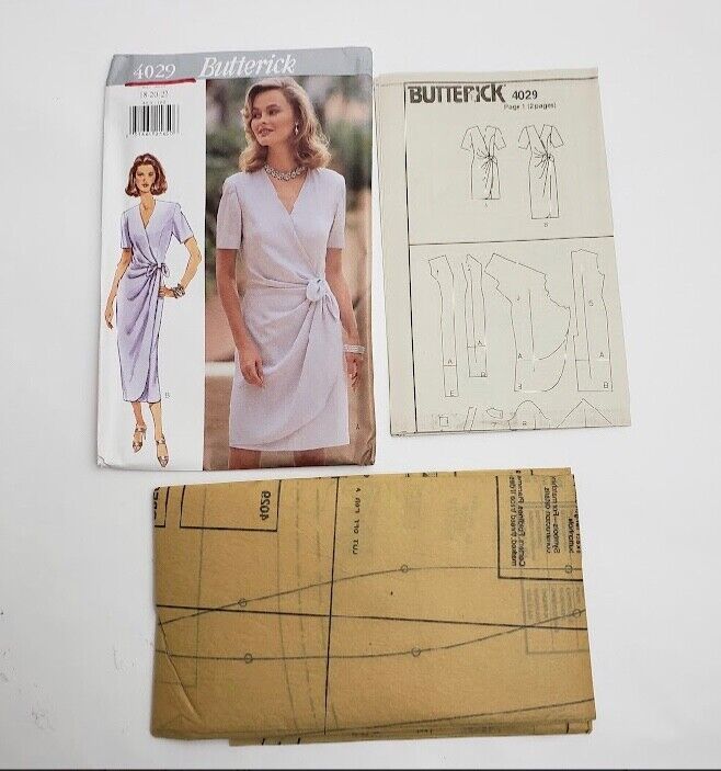 Primary image for Vintage Butterick Pattern 4029 Wrap Dress Size 18-20-22 1995 Uncut USA