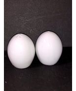 Vintage White Ceramic Goose Egg Salt And Pepper Shakers 2 1/4” Tall - $13.00