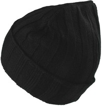 Dissizit! Black Knit Skull Cap Acrylic Winter Snowboarding Beanie Hat - £7.85 GBP