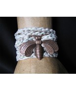 Antique Copper Finish Bumble bee charm Friendship Bracelet on ribbon Sash - £10.98 GBP