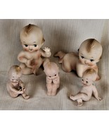 4 Vtg Lefton Bisque Ceramic Kewpie Dolls Figurines Baby Babies Set Scarr... - $960.49 MXN