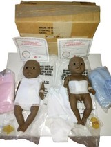 VTG 1989 Raffoler, African American Anatomically Correct Newborn Girl &amp; boy Doll - £75.17 GBP