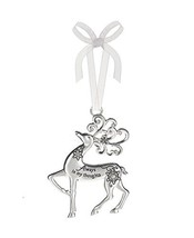 Always in my thoughts - Silver Reindeer Zinc Epoxy Glass Christmas Ornament - $10.28