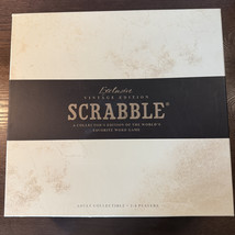 SCRABBLE Exclusive Premier Vintage Edition Hardwood Lazy Susan 17in Metal Trays - $224.10