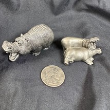 Lot Of 2 Pewter Hippo Hudson Ricker Bartlett RB Hippo Metal Figures-
sho... - $36.37