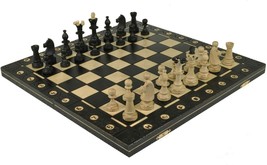 Stunning Black Senator Wooden Chess Set - Hand Crafted Board And Pieces - Gift - $79.95