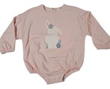 Wonder Nation Easter Body Suit Pink Long sleeved Top With Snaps Bunny Si... - $9.89
