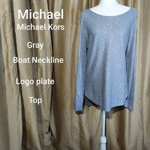 Michael Michael Kors Gray Logo Top Size M - £9.49 GBP