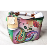 Anucshka Handpainted Genuine Leather Hobo Handbag - $4,145.79 MXN
