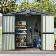 Outdoor Storage Shed 6.5&#39;x 4.2&#39;, Metal Garden Shed for Bike, Trash Can, ... - £299.99 GBP