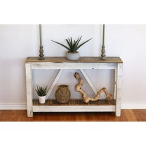 White Combo A-Frame Console Farmhouse Rectangular Reclaimed Wood Natural - $156.00