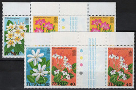 ZAYIX Tuvalu 92-95 MNH Gutter Pairs Flowers Nature Plants  072622S08M - £1.75 GBP