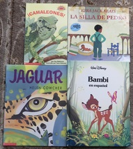 4 Spanish books La Silla De Pedro, Jaguar, Camaleones, Ezra Jack Keats, ... - $16.00