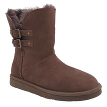 UGG Women Shearling Lined Winter Booties Renley II Size US 6 Chocolate Leather - £78.34 GBP