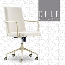 Elle Decor Giselle Modern Home Office Desk Chair, High Back Adjustable, Cream - £171.69 GBP