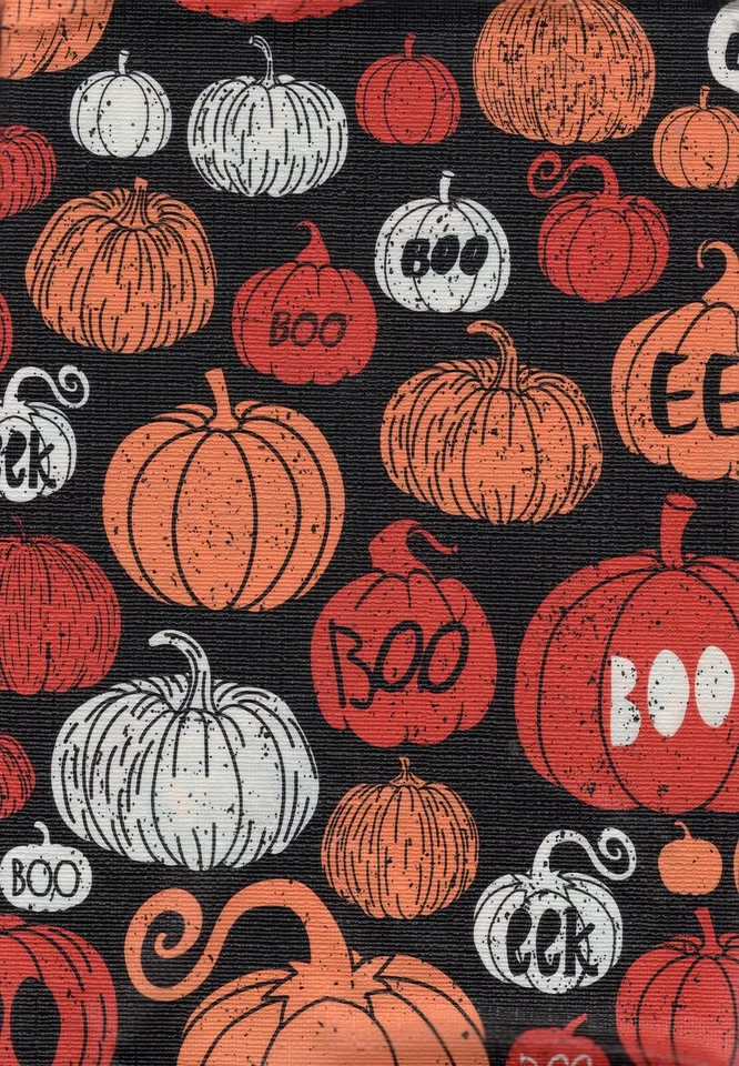 52 x 70 Inches Vinyl Halloween Tablecloth Flannel Back Plastic Boo Pumpk... - $31.99