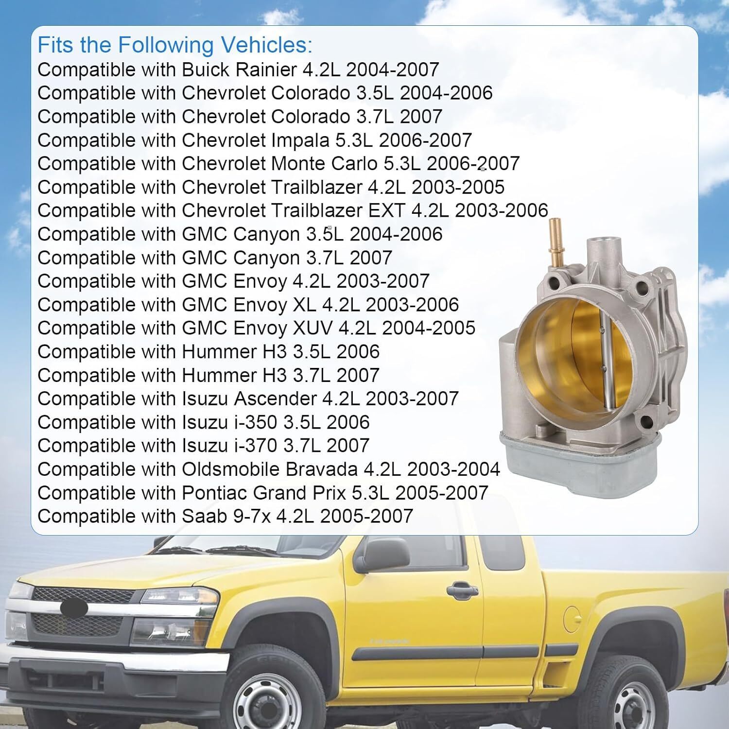Throttle Body for Buick Rainier for Chevrolet Colorado Impala Trailblazer EXT Item image 3