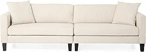 Christopher Knight Home Wanda Contemporary 4 Seater Fabric Sofa with Acc... - £1,530.09 GBP