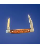Winchester Small Folding Pocket Knife 2 Blade Stainless Brown Wood Inlai... - $15.99