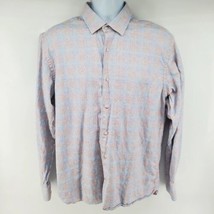 Visconti Black Men&#39;s Shirt Size L Long Sleeve Geometric Check Plaid - £16.29 GBP